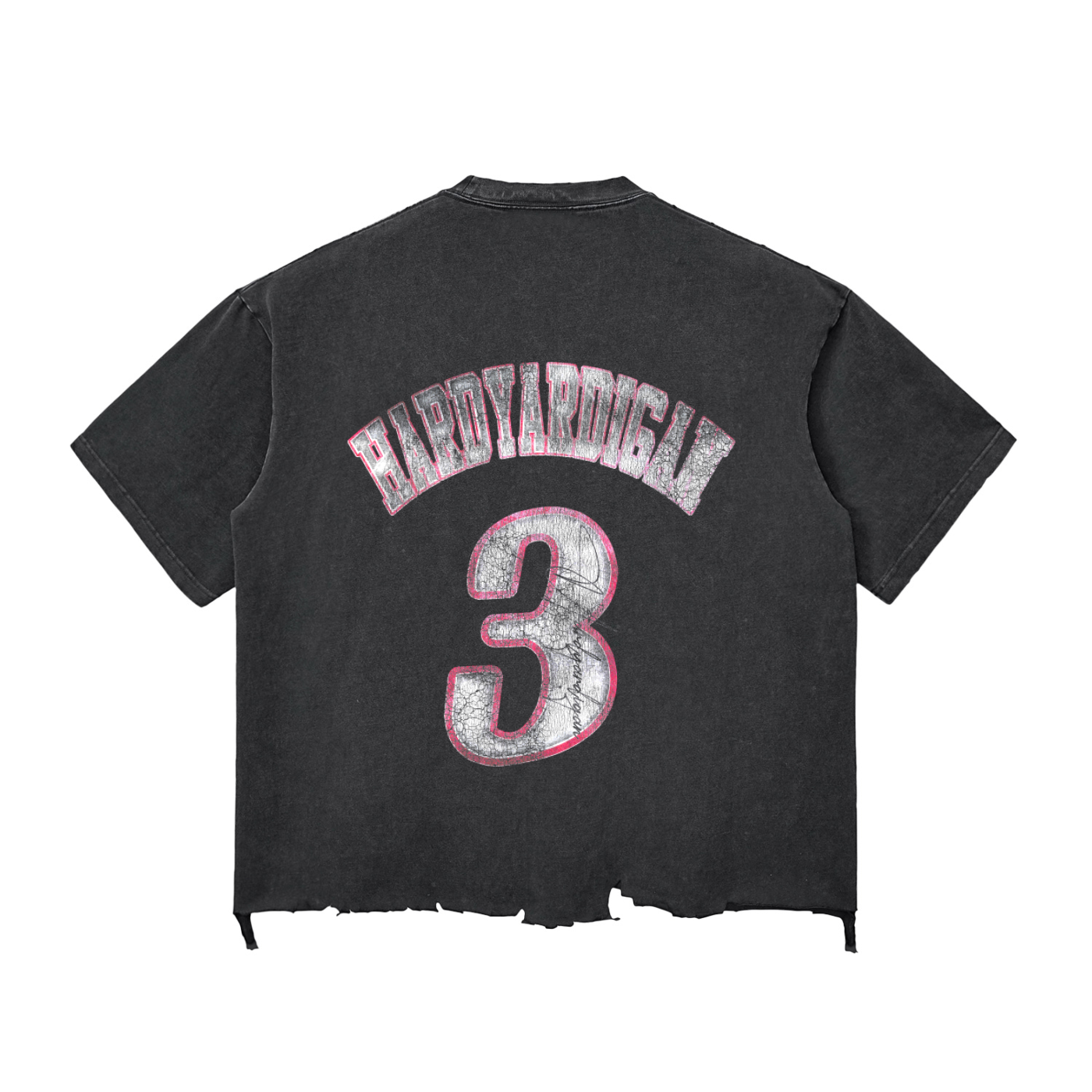 HardYardigan Ai Snow Wash Raw-Hem Boxy T-shirt